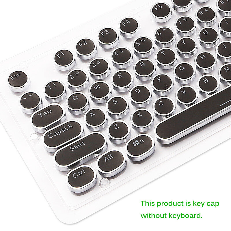 104 قطعة أغطية مفاتيح مستديرة تصفيح المواد البلاستيكية غطاء مفاتيح للوحة المفاتيح لعبة أغطية مفاتيح شخصية ريترو آلة كاتبة مفتاح غطاء دائم