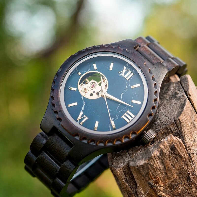 BOBO BIRD Wood Automatic Watches Men Relogio Masculino Mens Top Brand Luxury Watch Timepieces erkek kol saati Dropshipping OEM