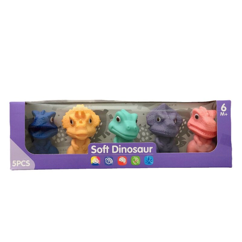 Juguetes de baño de dinosaurios para niños, flotación cognitiva, animales de agua, regalo divertido, 5 uds.