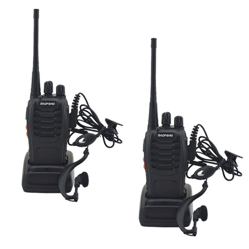 BAOFENG-walkie-talkie BF-888S, Radio bidireccional UHF 888s, UHF 400-470MHz, 16 canales, transceptor portátil con auricular, 2 unids/lote