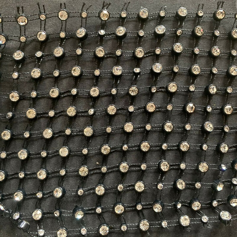 Masque de bijoux en maille noire et voile de strass pour femmes, décoration luxueuse en cristal scintillant, pour fête de bal, nouvelle collection 2020