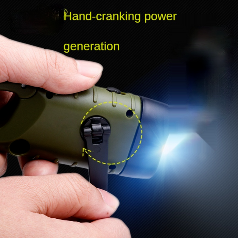 Outdoor hand power generation led flashlight strong light fashion solar USB charging