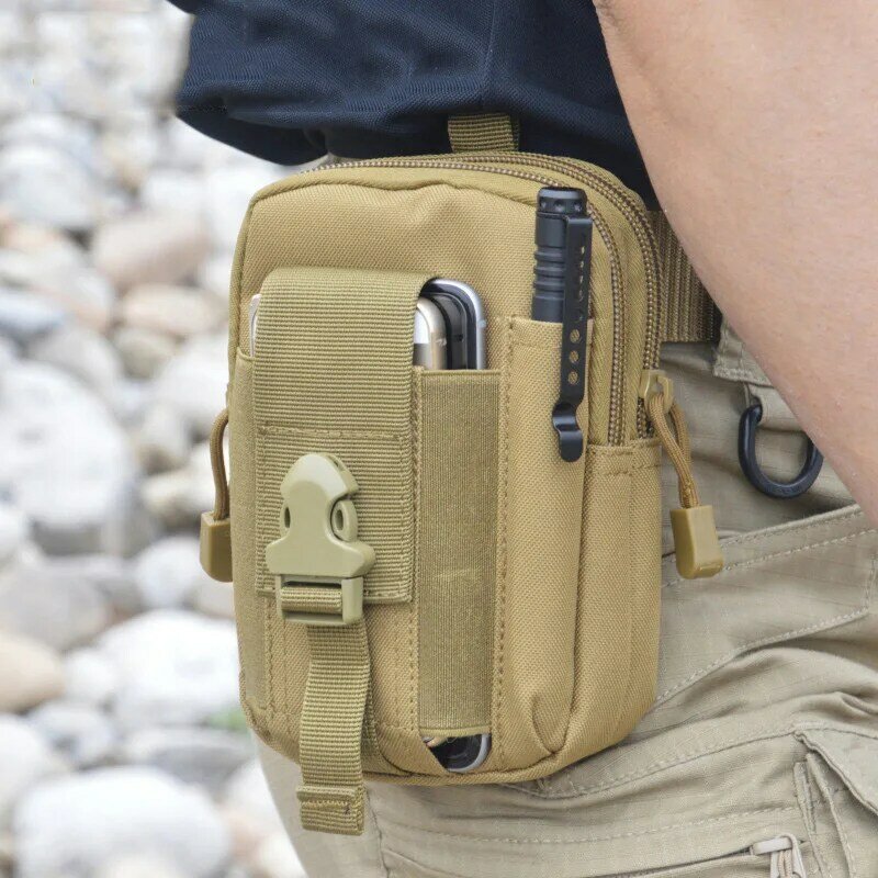 Men Waist Bag Canvas Fanny Pack Belt Phone Drop Leg Bags Military Zipper Waterproof Phone Waist Packs 5.7 inch Cellphone Bum Bag