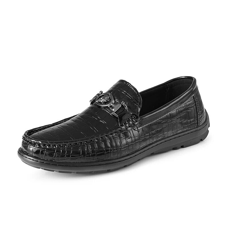 Sapatos masculinos primavera e outono lazer barco sapatos tendência all-match sapatos de couro verão couro sapatos de condução sapatos ervilhas