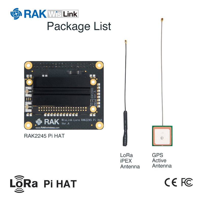 WisLink-módulo concentrador de placa LoRa con Raspberry Pi basado en SX1301 RAK2245 Pi HAT, Antena GPS, preinstalación de sistema operativo LoRa gateway