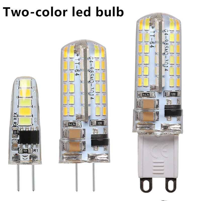 Светодиодсветильник лампа G9 220 В двухцветсветильник Двухцветная светодиодная лампа G4 лампа 3 Вт 7 Вт энергосберегающая может заменить галог...