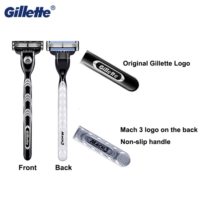 Gillette Mach3-maquinilla de afeitar para hombre, maquinilla de afeitar con mango de soporte Original, cuidado facial, cuchillas de afeitar de repuesto, maquinilla de afeitar Manual