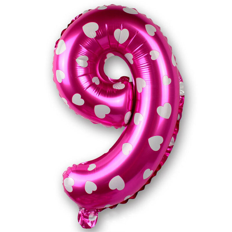 16 Inch Number Balloon Wedding Accessories Decoration Happy Birthday Party Decoration Pink Heart Aluminum Film Balloon Wholesale
