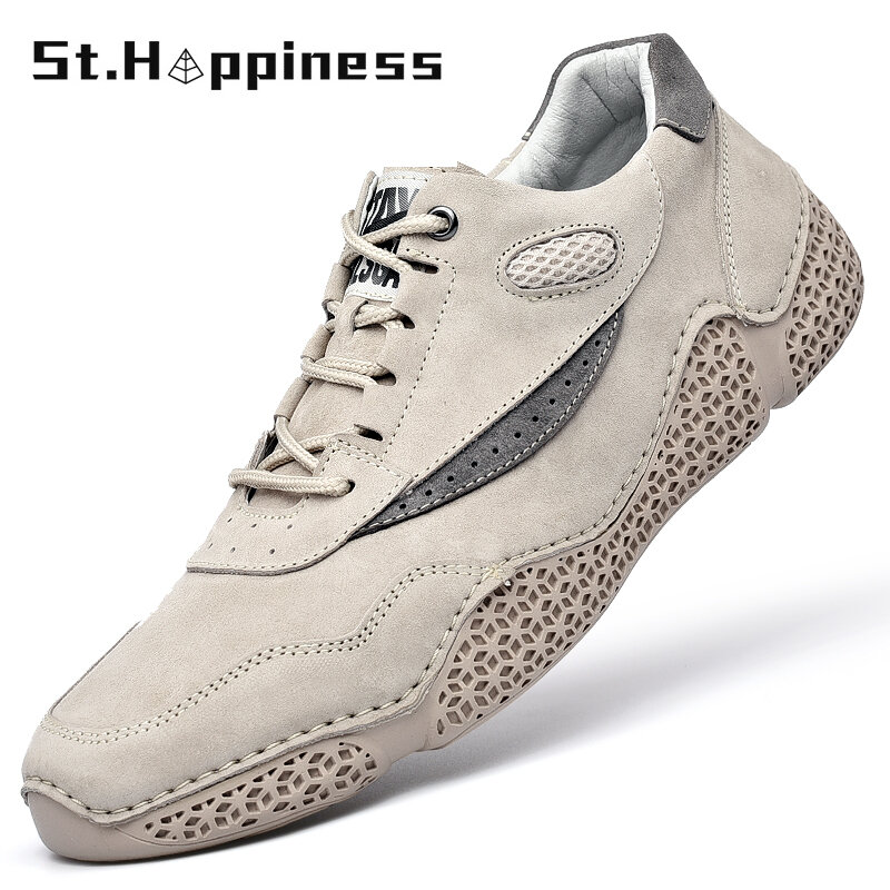 2022 جديد الرجال الجلد المدبوغ أحذية من الجلد ماركة فاخرة موضة حذاء بدون كعب الأخفاف الكلاسيكية عدم الانزلاق أحذية قيادة لينة كبيرة الحجم