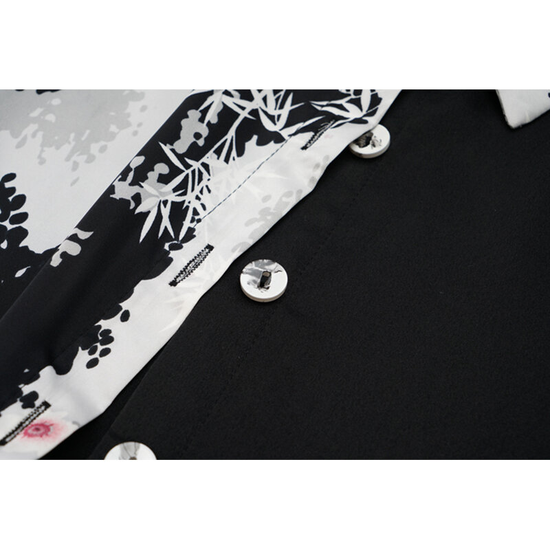Camicette con stampa colorante cravatta Patchwork moda donna Streetwear camicie larghe Grunge 2021 estate elegante risvolto Vintage New Blusas top