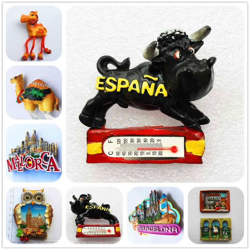 Europe and America Spain scenery  Fridge Magnets Tourism Souvenir Refrigerator Magnetic Sticker Collection Handicraft Gift