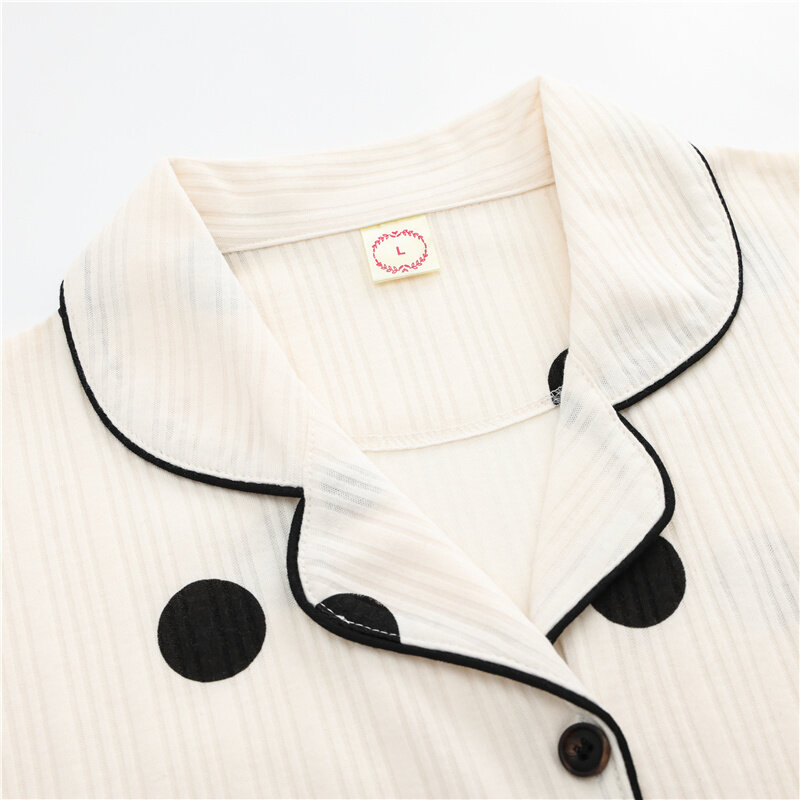 女性用半袖コットンサマーパジャマ,ツーピースセット,透明なアウターカバー付きの綿のサマーウェア