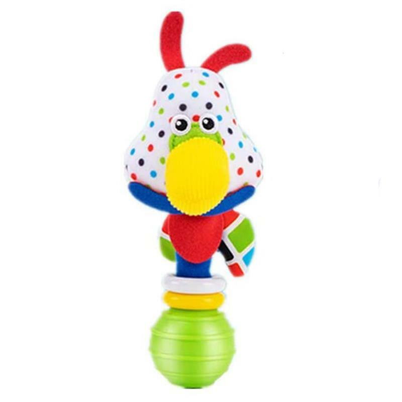 Baby Rattle Toy Cute Colorful Stuffed Animal Handbells Infant Sensory Toy Early Development Hand Grip Toys