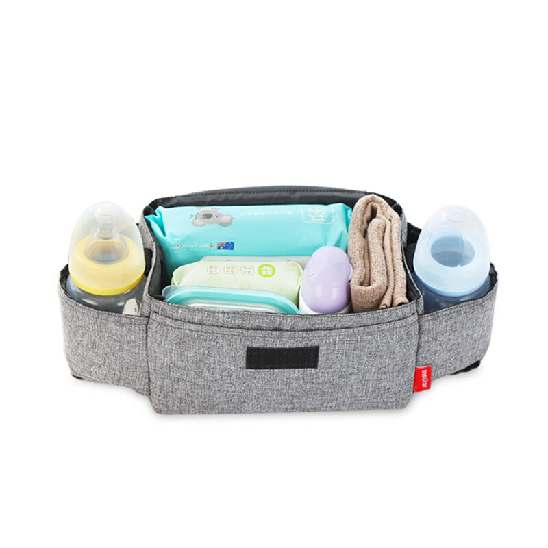 Bolsa multifuncional para carrinho de bebê, organizadora de fraldas multifuncional com design de cores, grande capacidade, acessórios para viagem