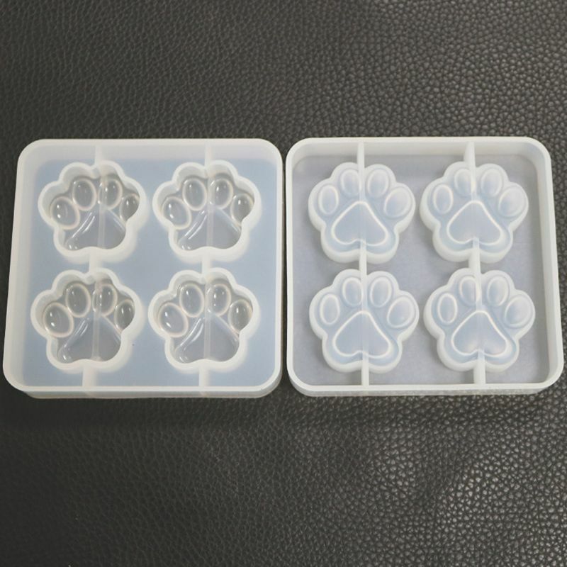 JAVRICK Resin Mold Cute Pet Paw Snowflake Pendant Silicone Mold Jewelry Making Baking Tools