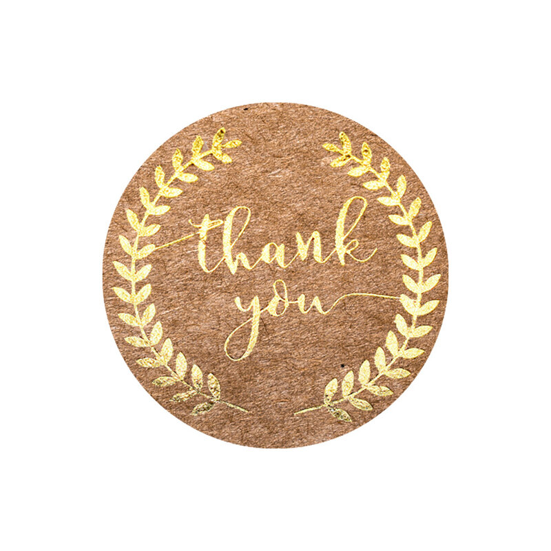 120 Pcs/pack Thank You Stickers Seal Labels Gold Leaf Round Stickers for Office Gift Decoration Scrapbooking Stationery Stickers
