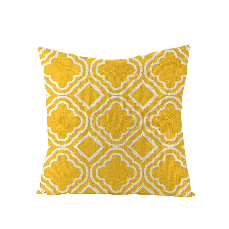 Diamond Wave Cushion Cover Yellow Linen Geometry Sofa Pillow Cases Bedroom Home Decor Car Office Decorative Accessories 45x45cm