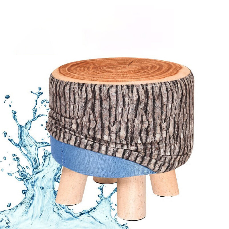 Tamborete de madeira maciça para sapatos criativos tecido baixo tamborete para crianças e adultos banco pequeno e redondo fezes de frutas baixo fezes de crianças desenhos de banheiro