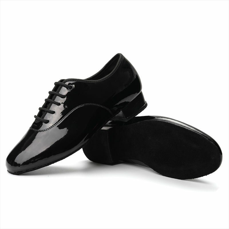 SWDZM-zapatos de baile de cuero para hombre y adulto, calzado de baile de salón latino, color negro, talla suave 38-44