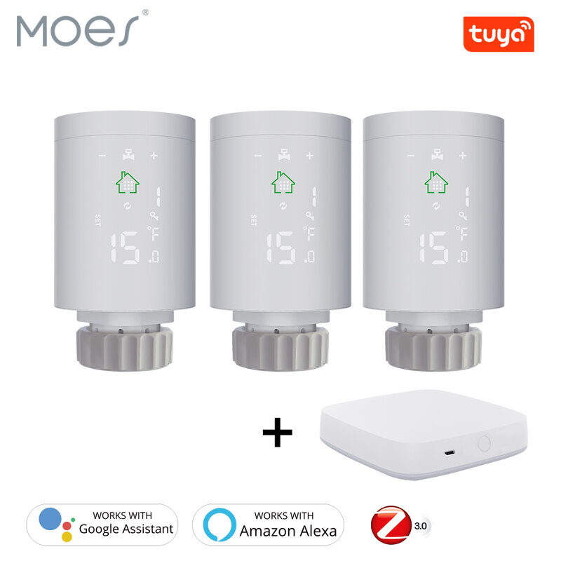ZigBee3.0 – actionneur de radiateur intelligent, vanne de radiateur thermostatique Programmable, contrôleur de température, commande vocale via Alexa