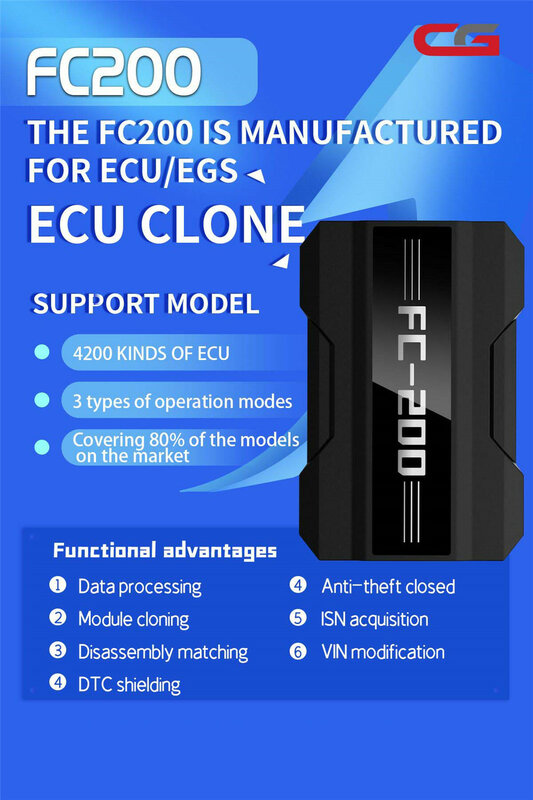 CGDI FC200 ECU Программатор все лицензии активированы поддержка 4200 ECUs и 3 режима работы обновления AT200