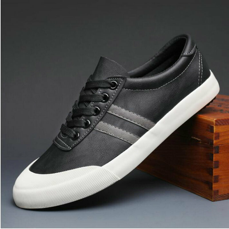 Zapatos planos de cuero para hombre, zapatillas informales de alta calidad, cómodas, a la moda, color negro y gris, A11-51