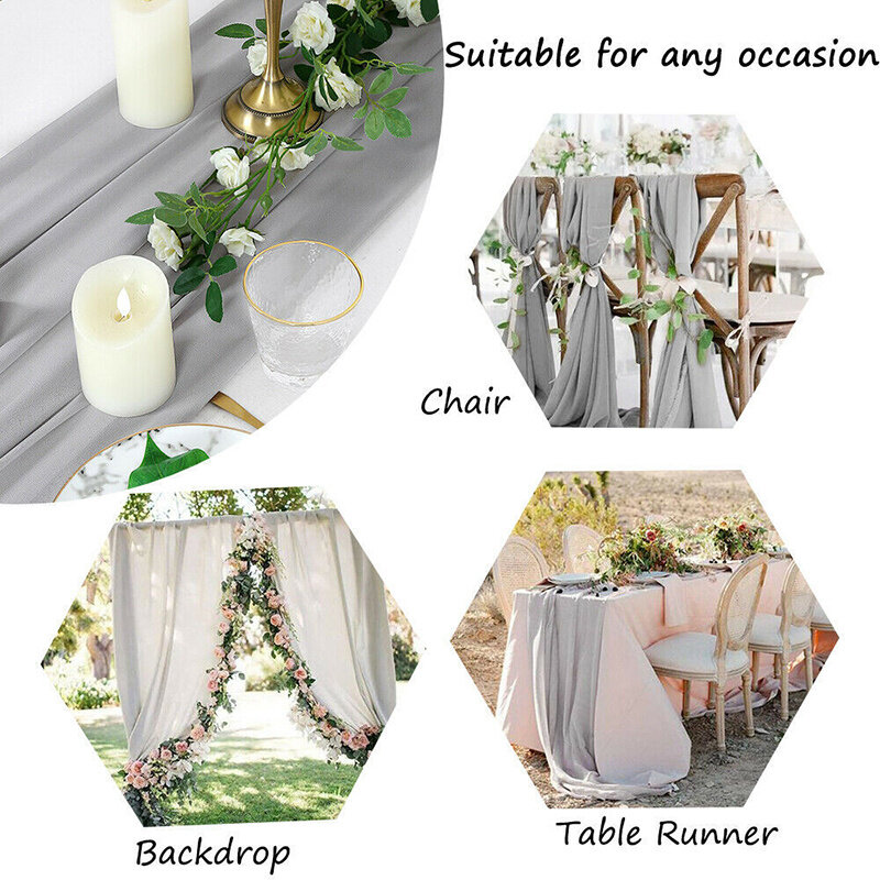 Tovaglia della decorazione della tavola di banchetto della casa di nozze dell'hotel della bandiera Chiffon di colore puro semplice moderno leggero di lusso