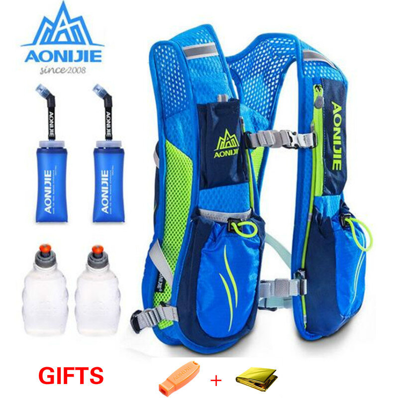 AONIJIE-Mochila de nylon para el aire libre, bolsas de senderismo, chaleco de running, maratón, ciclismo, para correr e hidratación, 5.5L