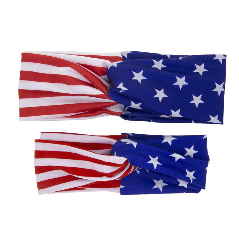 Mama i ja opaski Turban dla rodziców i zestaw dla dzieci chustka mama i dziecko HeadWarp flaga ameryki patriotyczne Bowknot opaski