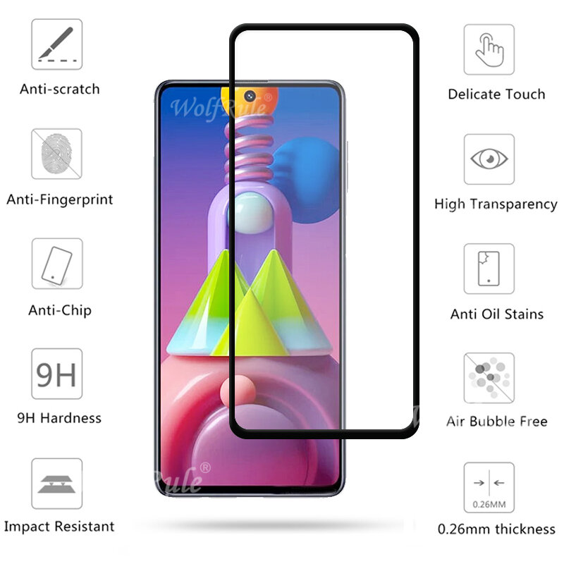 4-en-1 pour Samsung Galaxy M51 verre pour Samsung M51 verre trempé pour Samsung A51 A71 A31 A41 A11 M21 M31 M51 S20 FE verre d'objectif