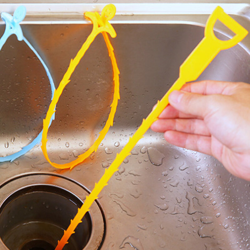 1pc 51cm cozinha pia do banheiro tubo de drenagem mais limpo pipeline remoção de limpeza do cabelo chuveiro wc esgoto anti-bloqueio gancho de limpeza