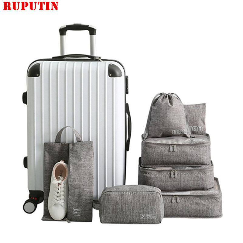 Kationów 7 sztuk/zestaw torby podróżne wielofunkcyjny odzież bielizna kosmetyczne danych wykończenie torba do przechowywania bagażu organizator pakowania Cube