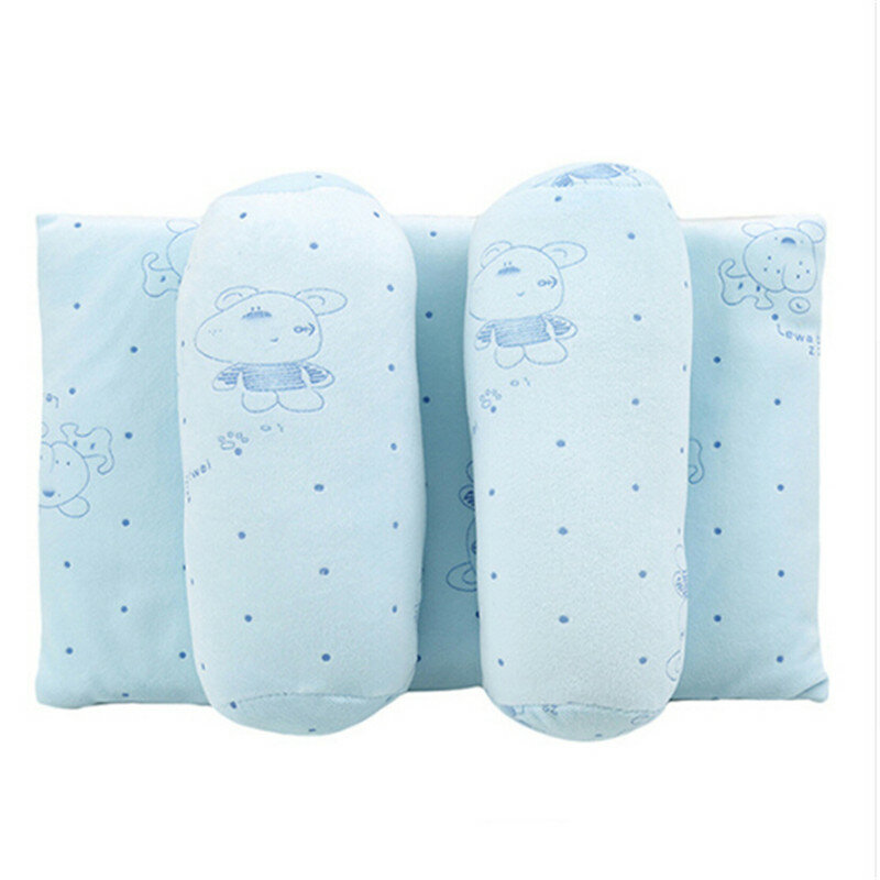 유아 아기 부드러운 베개 방지 플랫 헤드 안티 롤 쿠션 잠자는 지원 아기 면화 베개 귀여운 수면 위치 패드