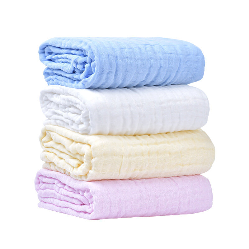 MYUDI-Manta de algodón suave para bebé, cobertor de COLOR liso para el mes, para recién nacido, para cochecito de niño y niña