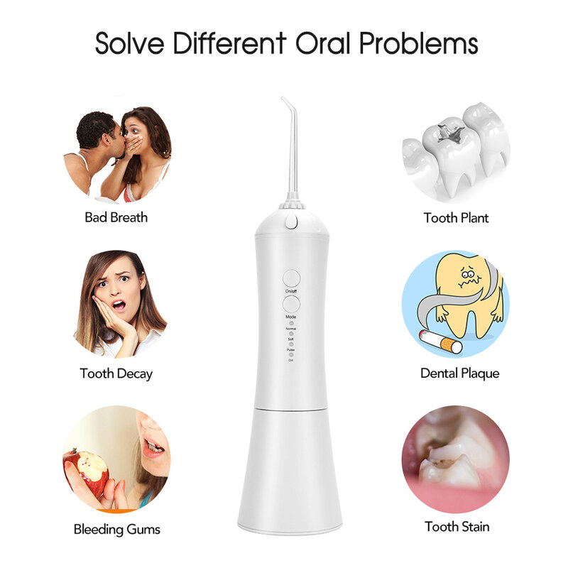Boi 230ML USB ricarica intelligente elettrico irrigatore orale portatile dentale getto d'acqua Flosser IPX7 pulizia dei denti impermeabile