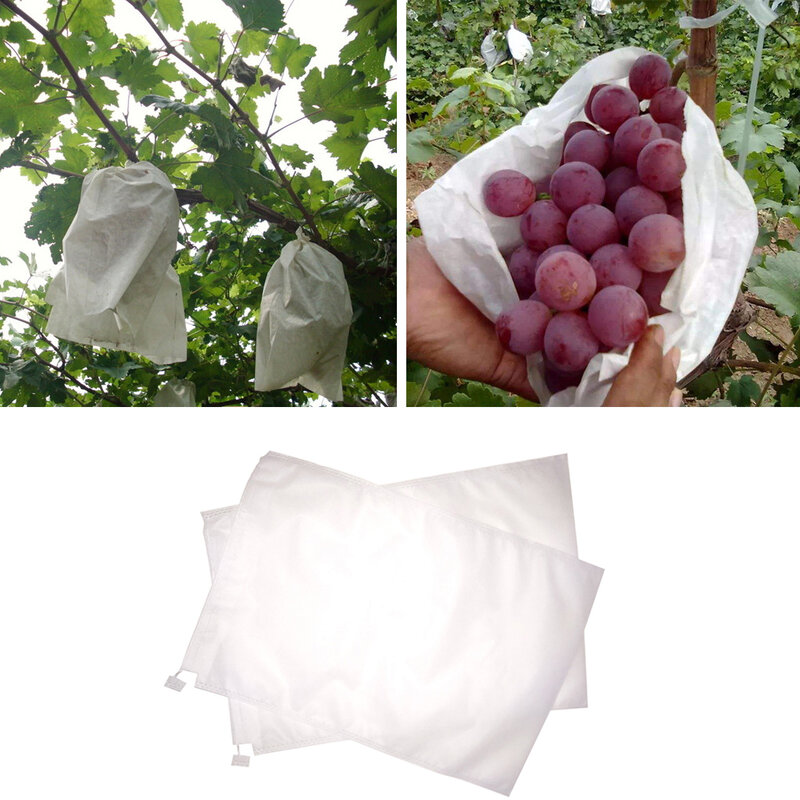 100Pcs Wasserdichte Schädlingsbekämpfung Anti-Vogel Garten Trauben Schutz Taschen Für Obst Gemüse Trauben Mesh Tasche Gegen Insekten beutel