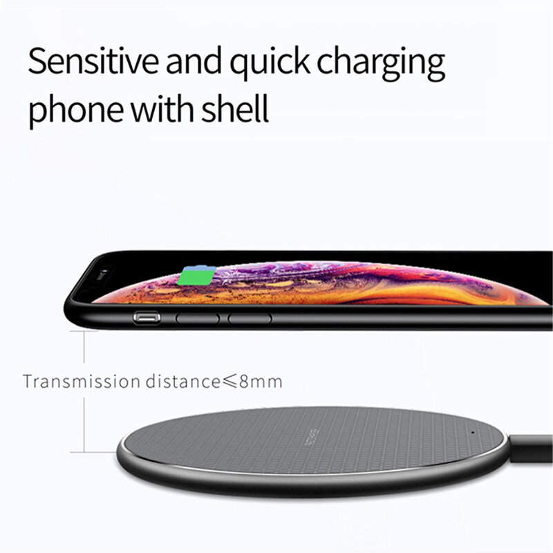 10W Wireless Charger สำหรับ Iphone11 Xs Max X Xr 8Plus Fast ชาร์จโทรศัพท์มือถือสำหรับ Ulefone Doogee samsung หมายเหตุ9 8 S10plus