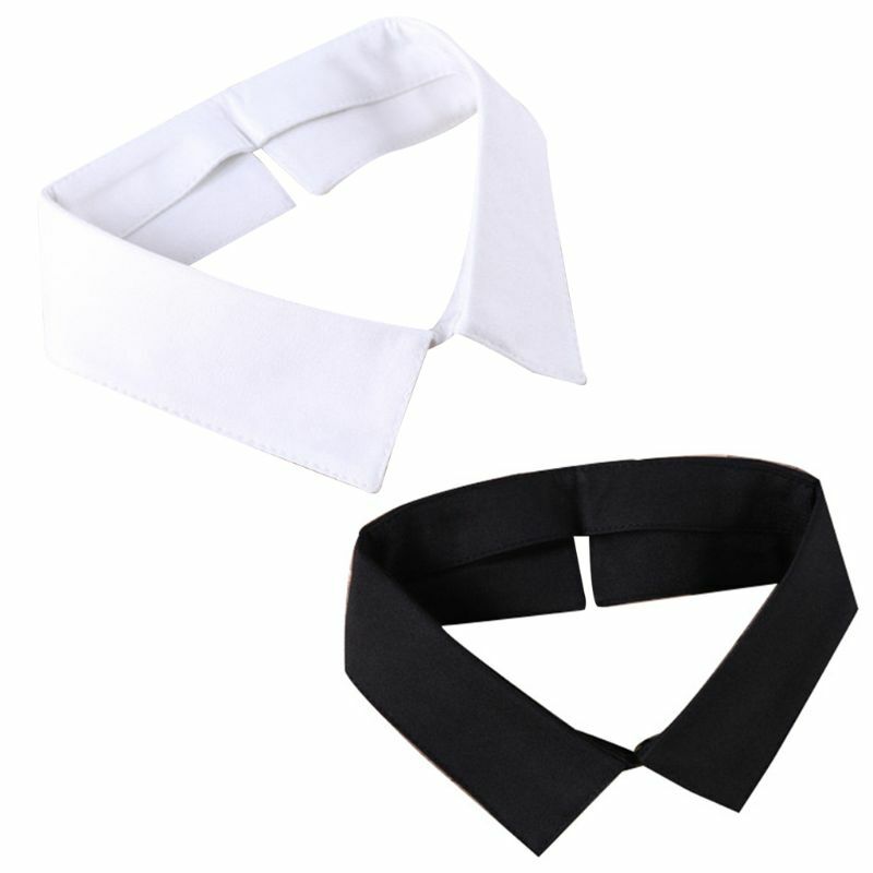 Классическая черно-белая рубашка с воротником 83XC, винтажный съемный воротник с накладным воротником, блузка с лацканами, топ, Женская/мужск...