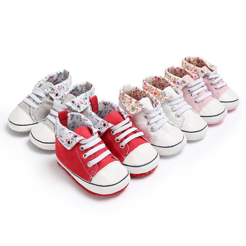 Zapatos antideslizantes para bebé, zapatillas informales con estampado Floral, suela suave para primeros pasos de 0 a 18M, 2020