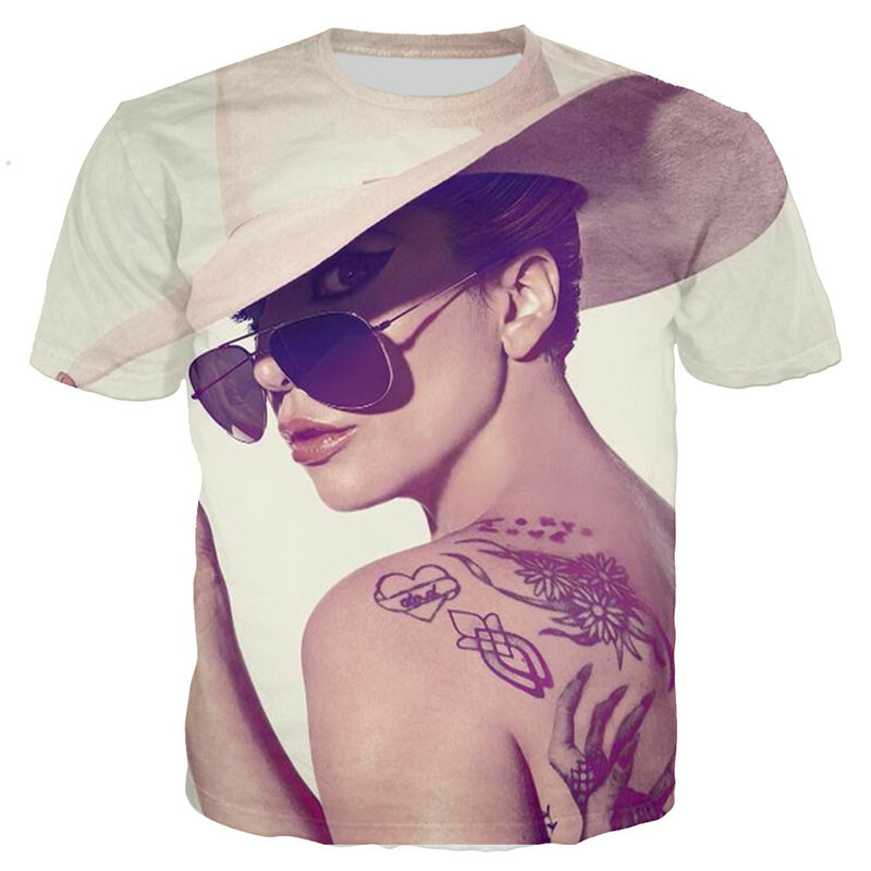 T-shirt surdimensionné pour homme et femme, Streetwear, Sexy et décontracté, avec déesse Lady Gaga, imprimé en 3D, à la mode, 2021
