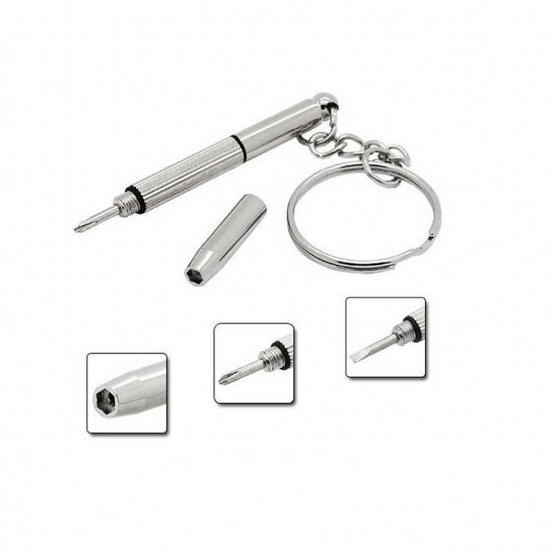 5-In-1 Mini Presisi Perbaikan Obeng Multifungsi Portable Optical/Kacamata/Kacamata/Perhiasan/Jam Tangan dengan Gantungan Kunci