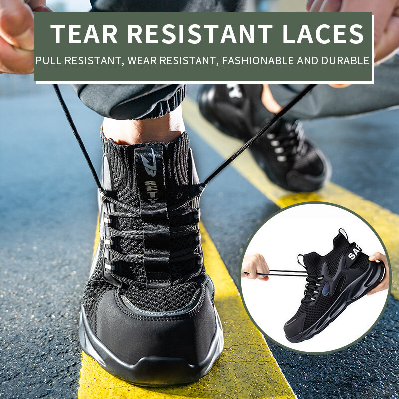 Sepatu Bot Kerja Pria 2021 Sepatu Keselamatan Tidak Bisa Dihancurkan Sepatu Pria Ujung Besi Sneakers Kerja Tahan Tusukan Sepatu Pria Sepatu Kerja Dewasa
