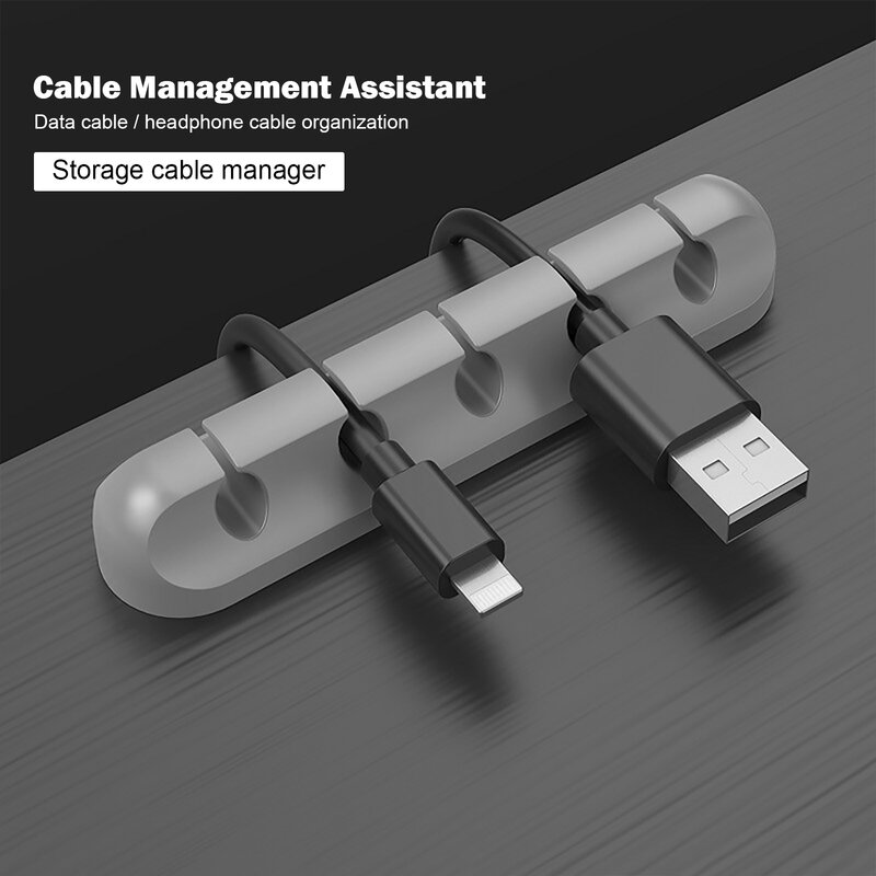 Soporte autoadhesivo para Cables de escritorio, Clip para gestión de Cables de ratón, soporte para mesita de noche