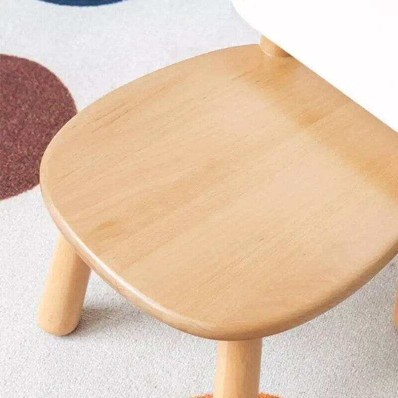 Детская мебель 木製子供の椅子環境保護学生ヨーロッパブナ背もたれシンプルな研究スツール
