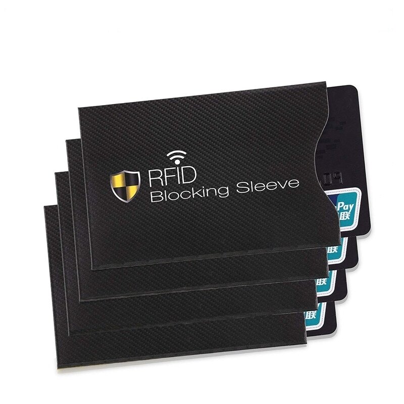 5 Buah Set Lengan Pemblokir RFID untuk Kartu Bank Kartu Sampul Pelindung Anti Maling Identitas Lengan Kunci Dompet RFID