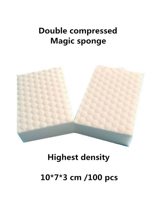 Doble comprimido esponja mágica de melamina borrador pad Esponja de limpieza nano para lavar platos, duradera, de alta densidad, nano