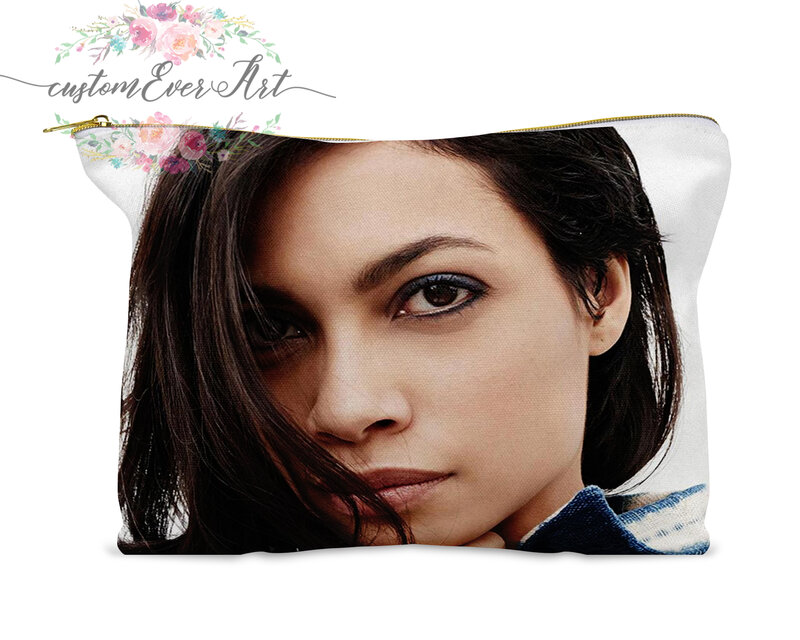 Rosario Dawson cosmetic bag personalized small makeup bag funny makeup organizer toiletry bag zipper pouch