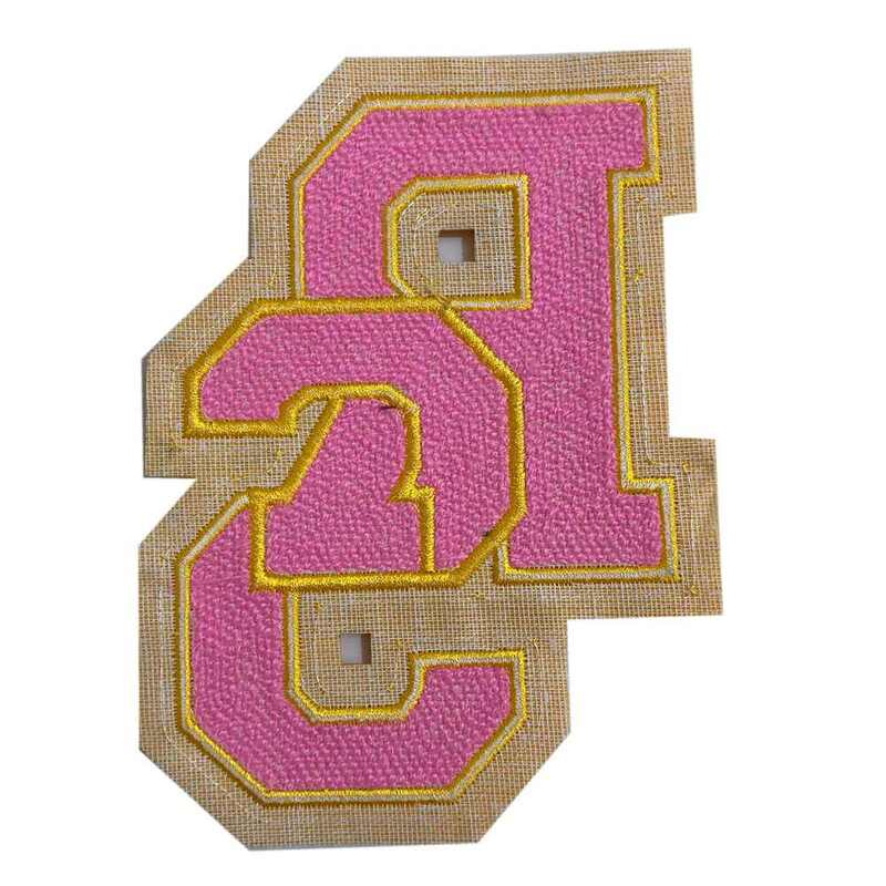 Patches de letras personalizados de chenille para patches de feltro duplo com capuz