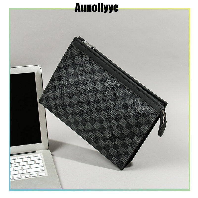 Männer Luxus Design Marke Lattice Muster Business Büro POLO Leder Handtasche Kupplung Brieftasche Goyard Tasche Mann Tasche Für Ipad