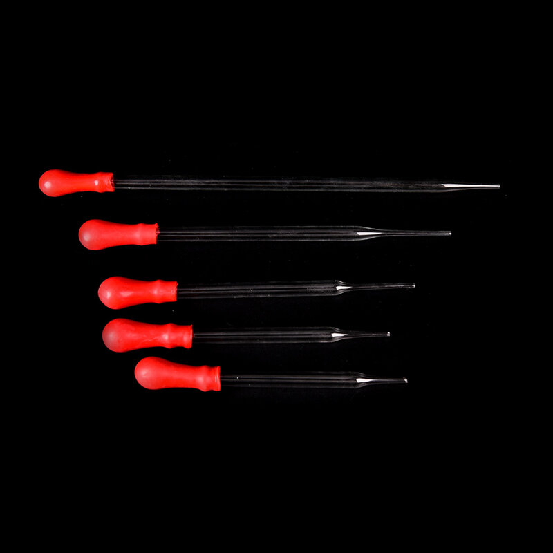 2pc/lot 9cm/10cm/12cm/15cm/20cm Durable Long Glass Experiment Medical Pipette Dropper Transfer Pipette With Red Rub Lab Supplies